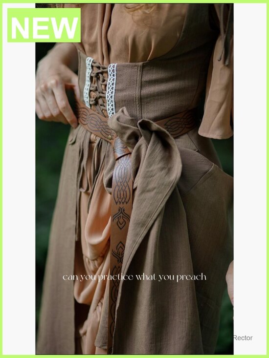 Renaissance Faire Belt with Lace Tie Adjustable Faux Leather main image 4